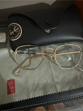 Ray-Ban Women's Gold Metal Geometric Frame Glasses